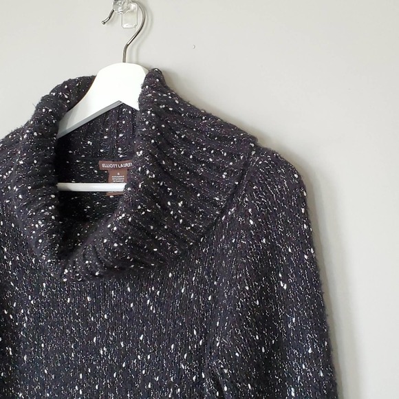 ELLIOTT LAUREN | Speckled Cowl Neck Sweater | S - Picture 3 of 5